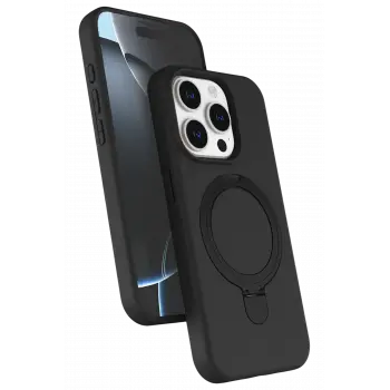 Lopard Apple İphone 14 Pro Max Regal Magsafe Standlı Kapak - Siyah