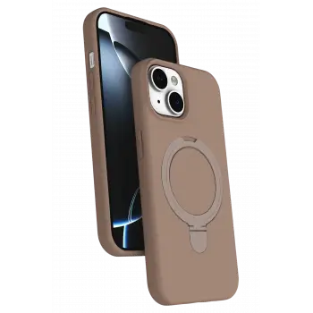 Lopard Apple İphone 14 Regal Magsafe Standlı Kapak - Çöl Titanyum