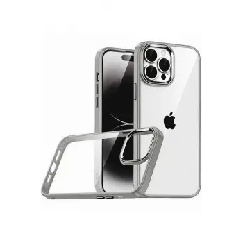 Lopard Apple İphone 15 Pro Max Razer Lensli Silikon - Titan Gri