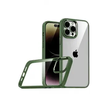 Lopard Apple İphone 15 Pro Max Razer Lensli Silikon - Yeşil