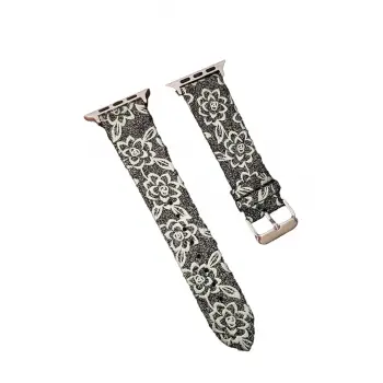 Lopard Apple Watch 38mm Creeper Desenli Kordon - Siyah