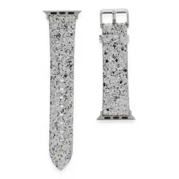 Lopard Apple Watch 38mm Starry Taşlı Kordon - Gümüş