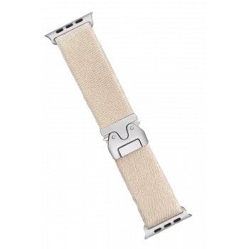 Lopard Apple Watch 42mm Forest Kumaş Kordon - Krem