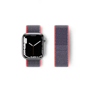 Lopard Apple Watch 42mm Hasırlı Cırtcırtlı Kordon - Pembe