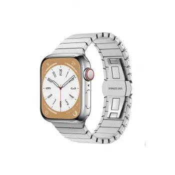 Lopard Apple Watch 42mm Kr413 Fine Steel Kordon - Gümüş