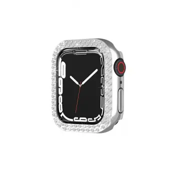 Lopard Apple Watch 42mm Taşlı Kasa - Gümüş