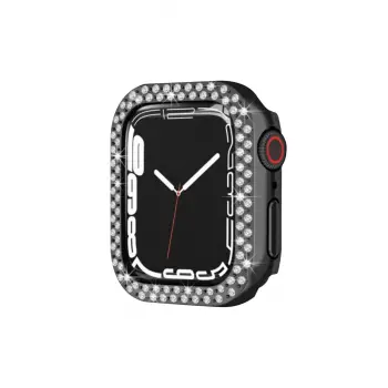 Lopard Apple Watch 44mm Taşlı Kasa - Siyah
