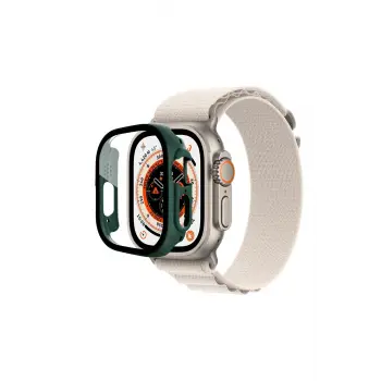 Lopard Apple Watch Ultra 49mm Desert Camlı Kasa Ekran Koruyucu - Koyu Yeşil