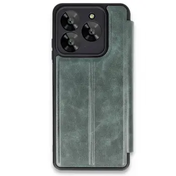Lopard General Mobile Era 30 Kılıf Flip Cover - Koyu Yeşil