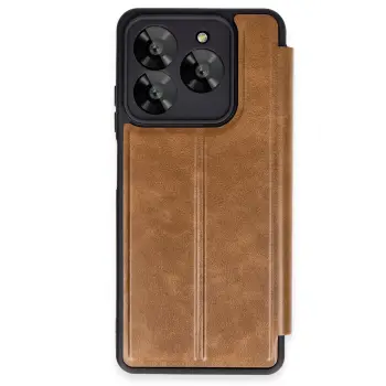 Lopard General Mobile Era 30 Kılıf Flip Cover - Taba
