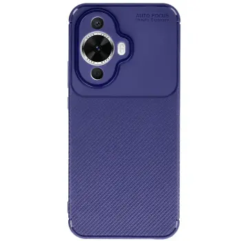 Lopard Huawei Nova 12s Kılıf Auto Focus Karbon Kapak - Lacivert