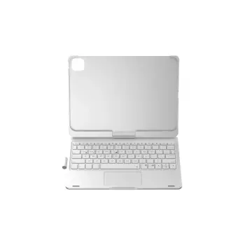 Lopard İpad Pro 11 (2024) F11 Ats Kılıf Magic Dönen Klavyeli Tablet Kılıf - Gümüş