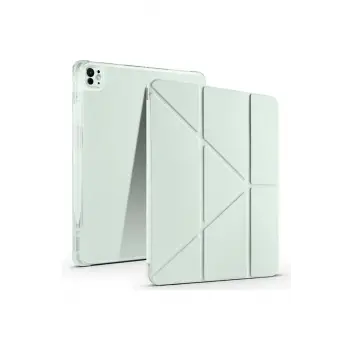 Lopard İpad Pro 13 (2024) Kılıf Kalemlikli Mars Tablet Kılıfı - Açık Yeşil