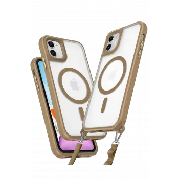 Lopard İphone 11 Kılıf Enka Magsafe Silikon Kılıf - Desert