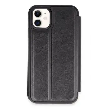 Lopard İphone 11 Kılıf Flip Cover - Siyah