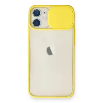 Lopard İphone 11 Kılıf Palm Buzlu Kamera Sürgülü Silikon - Sarı