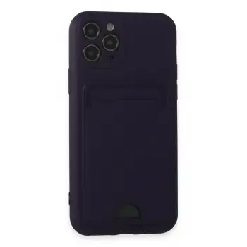 Lopard İphone 11 Pro Kılıf Kelvin Kartvizitli Silikon - Derin Mor