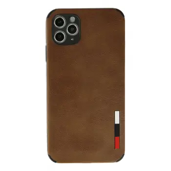 Lopard İphone 11 Pro Max Kılıf Loop Deri Silikon - Kahverengi