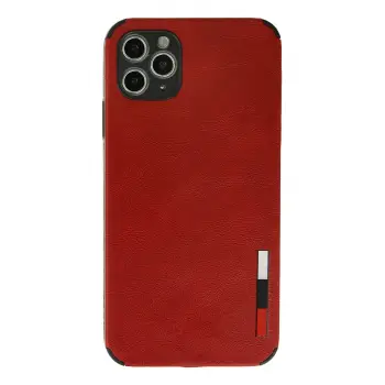 Lopard İphone 11 Pro Max Kılıf Loop Deri Silikon - Kırmızı