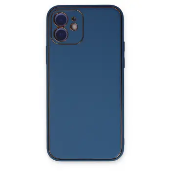 Lopard İphone 12 Kılıf Coco Deri Silikon Kapak - Açık Mavi