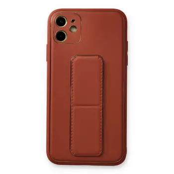 Lopard İphone 12 Kılıf Coco Deri Standlı Kapak - Fuşya