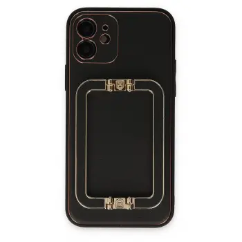 Lopard İphone 12 Kılıf Coco Elit Kapak - Siyah