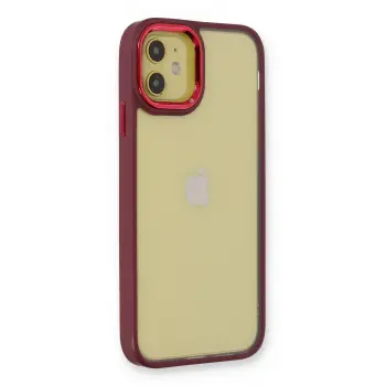 Lopard İphone 12 Kılıf Dora Kapak - Kırmızı