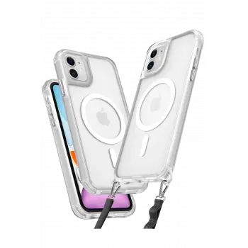 Lopard İphone 12 Kılıf Enka Magsafe Silikon Kılıf - Şeffaf