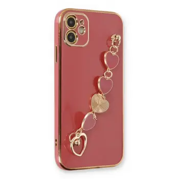 Lopard İphone 12 Kılıf Esila Silikon - Kırmızı