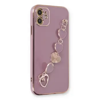 Lopard İphone 12 Kılıf Esila Silikon - Mor