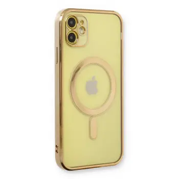Lopard İphone 12 Kılıf Magneticsafe Lazer Silikon - Gold