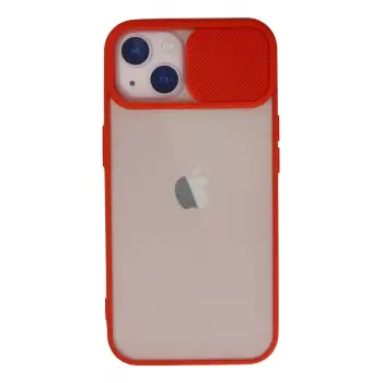 Lopard İphone 13 Kılıf Palm Buzlu Kamera Sürgülü Silikon - Kırmızı