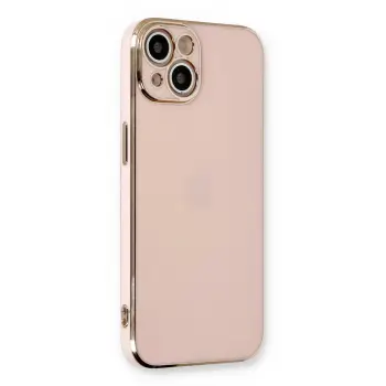 Lopard İphone 13 Kılıf Volet Silikon - Pembe