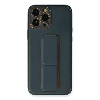 Lopard İphone 13 Pro Kılıf Coco Deri Standlı Kapak - Mavi