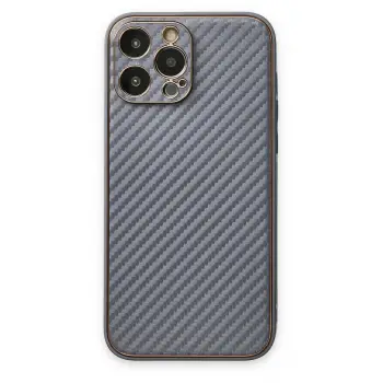 Lopard İphone 13 Pro Kılıf Coco Karbon Silikon - Gri