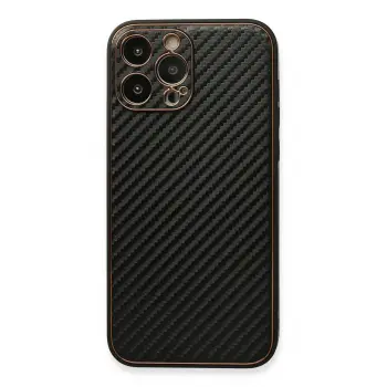Lopard İphone 13 Pro Kılıf Coco Karbon Silikon - Siyah