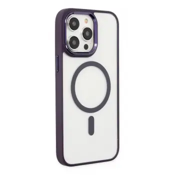 Lopard İphone 13 Pro Kılıf Room Magneticsafe Silikon - Derin Mor