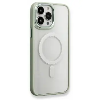 Lopard İphone 13 Pro Kılıf Room Magneticsafe Silikon - Su Yeşili