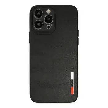 Lopard İphone 13 Pro Max Kılıf Loop Deri Silikon - Siyah