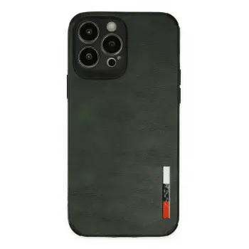 Lopard İphone 13 Pro Max Kılıf Loop Deri Silikon - Yeşil