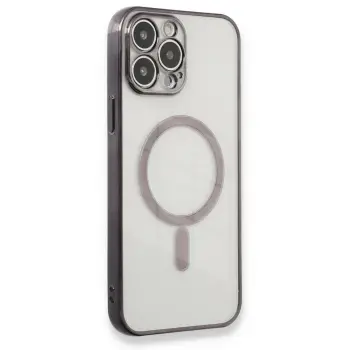 Lopard İphone 13 Pro Max Kılıf Magneticsafe Lazer Silikon - Siyah