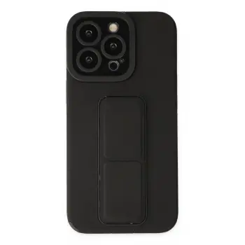 Lopard İphone 13 Pro Max Kılıf Mega Standlı Silikon - Siyah