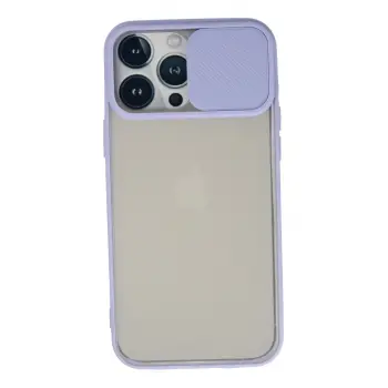 Lopard İphone 13 Pro Max Kılıf Palm Buzlu Kamera Sürgülü Silikon - Lila