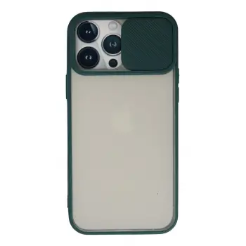 Lopard İphone 13 Pro Max Kılıf Palm Buzlu Kamera Sürgülü Silikon - Yeşil