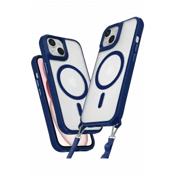 Lopard İphone 14 Kılıf Enka Magsafe Silikon Kılıf - Lacivert