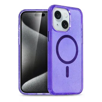 Lopard İphone 14 Kılıf Glow Magsafe Kapak - Mor