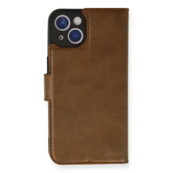 Lopard İphone 14 Kılıf Trend S Plus Kapaklı Kılıf - Taba