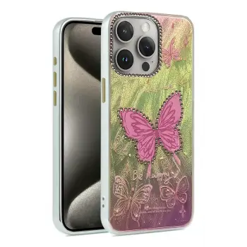 Lopard İphone 14 Pro Kılıf Blade Aynalı Desenli Kapak - Desen 5