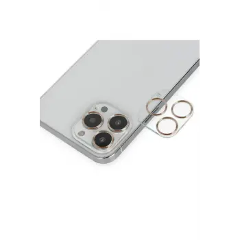 Lopard İphone 14 Pro Max Band Metal Kamera Lens - Gold