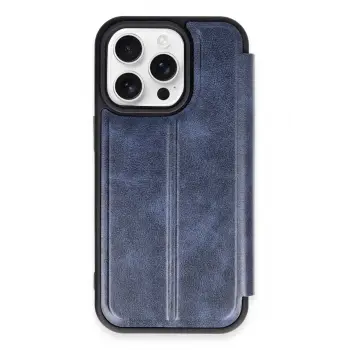 Lopard İphone 14 Pro Max Kılıf Flip Cover - Lacivert